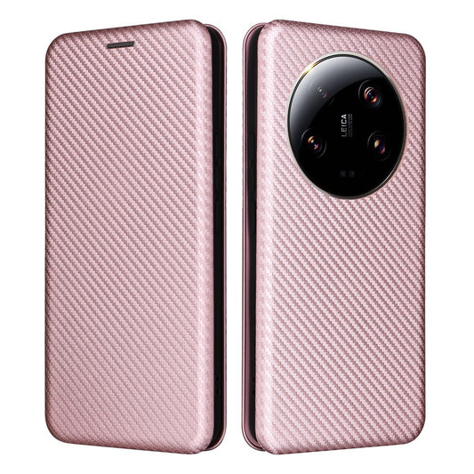 Xiaomi 13 Ultra Handyhülle – aus PU-Leder mit Karbonfaser-Textur, Ständer, Kartensteckplatz-Abdeckung