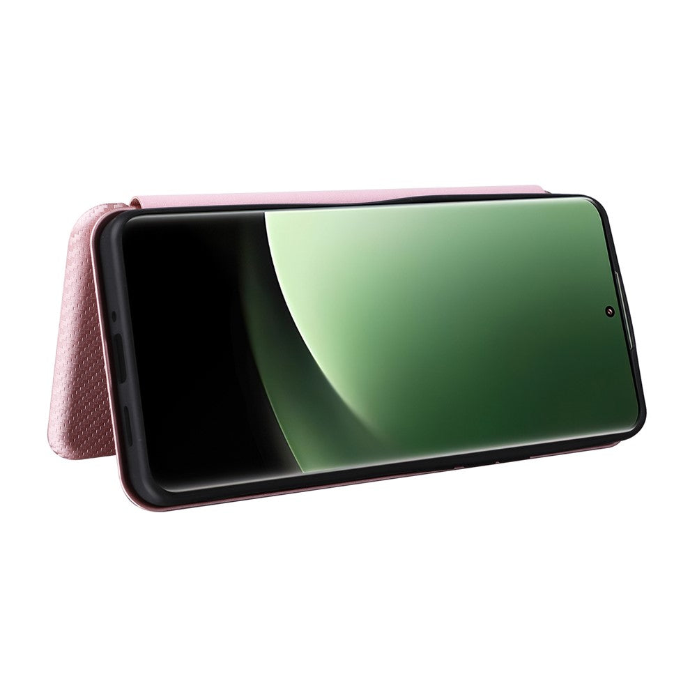 For Xiaomi 13 Ultra PU Leather Phone Case Carbon Fiber Texture Stand Card Slot Cover