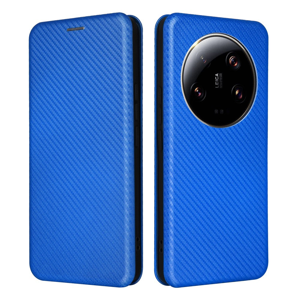 For Xiaomi 13 Ultra PU Leather Phone Case Carbon Fiber Texture Stand Card Slot Cover