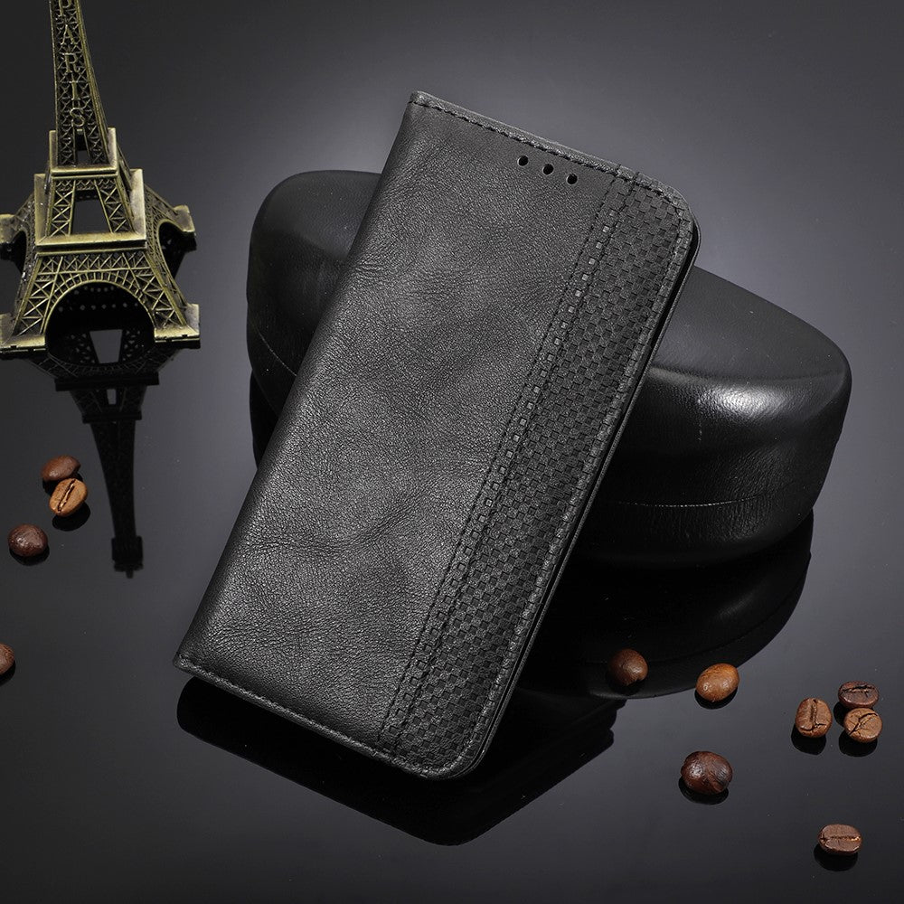 Pixel 8 Lederhülle – Mit Brieftaschenfunktion, Ständer & Retro-Textur