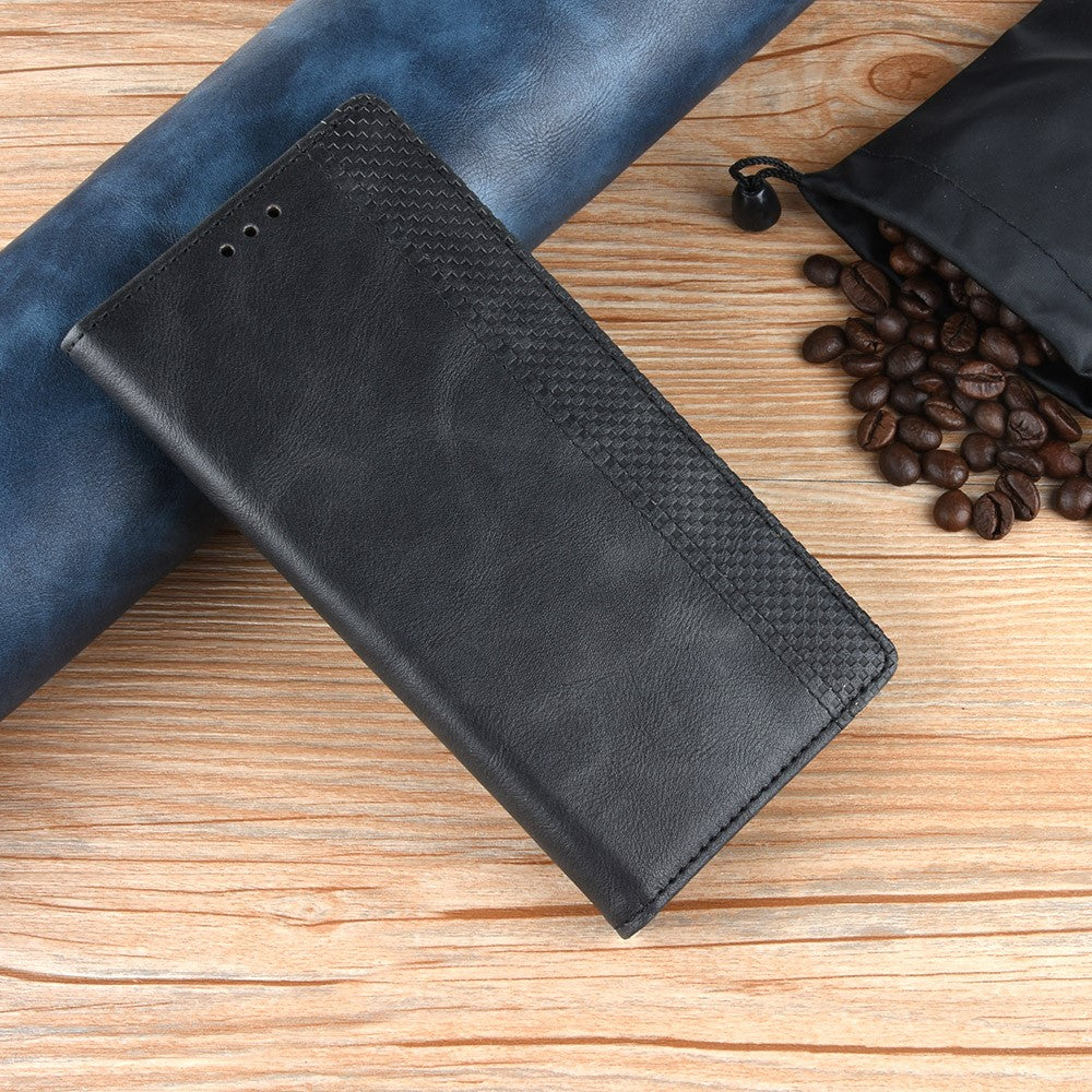 Pixel 8 Lederhülle – Mit Brieftaschenfunktion, Ständer & Retro-Textur
