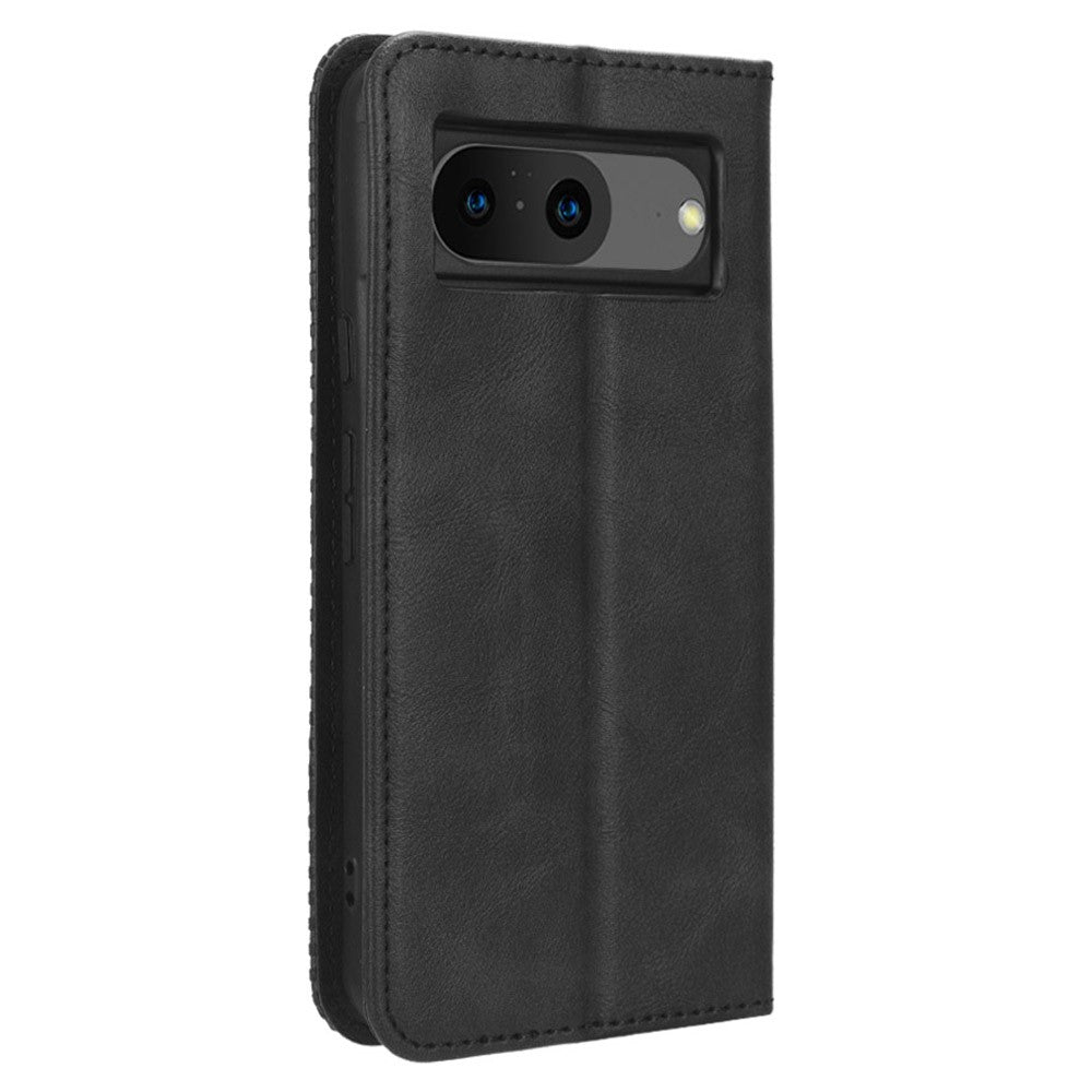 Pixel 8 Lederhülle – Mit Brieftaschenfunktion, Ständer & Retro-Textur