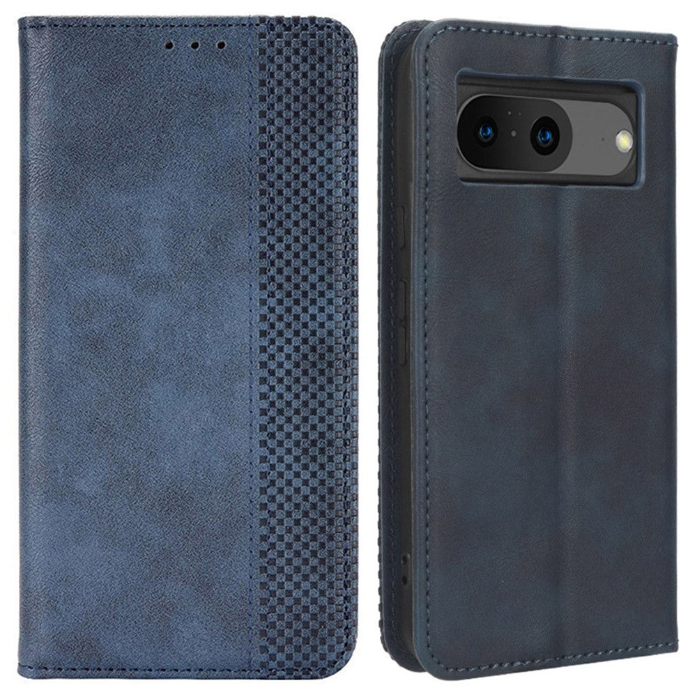Pixel 8 Lederhülle – Mit Brieftaschenfunktion, Ständer & Retro-Textur