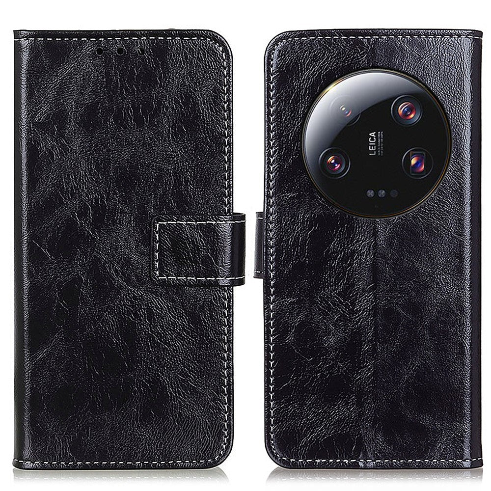 Cell Phone Case for Xiaomi 13 Ultra , Retro Crazy Horse Texture Wallet Stand Leather Phone Cover