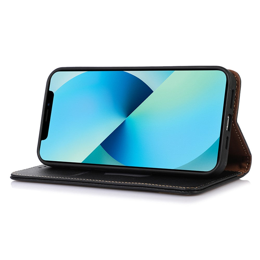 KHAZNEH For Xiaomi 13 Ultra Mobile Phone Cover RFID Blocking Genuine Cowhide Leather Stand Wallet Case