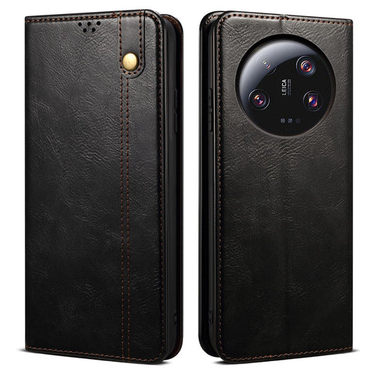 Xiaomi 13 Ultra Handyhülle – Leder-Geldbörsen-, Wachs-Crazy-Horse-Textur, Standfunktion