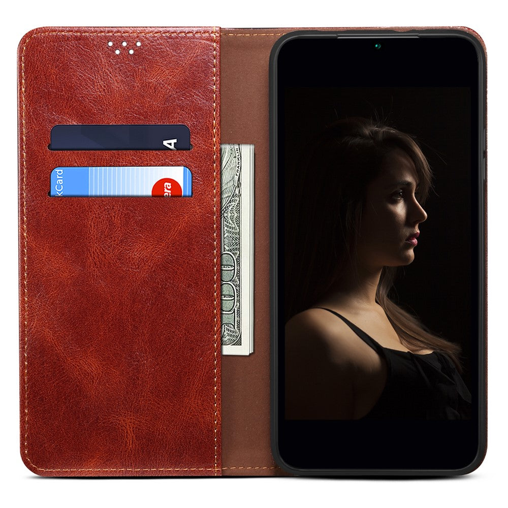 For Xiaomi 13 Ultra Leather Wallet Phone Case Waxy Crazy Horse Texture Stand Phone Cover