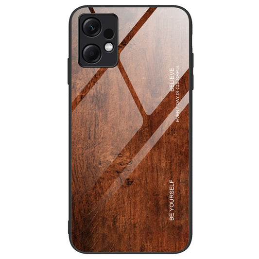 Xiaomi Redmi Note 12 4G Handyhülle – aus stoßfestem gehärtetem Glas + TPU- mit Holzmuster
