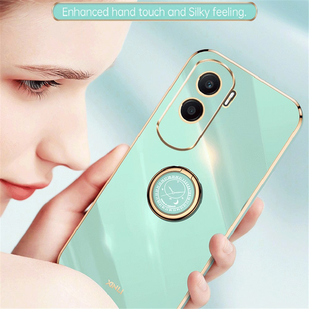 Honor X50i 5G / 90 Lite 5G Handyhülle – Galvanisierte TPU-Rückseite, kratzfest, mit Ringständer
