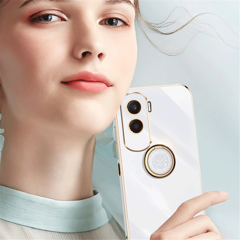 Honor X50i 5G / 90 Lite 5G Handyhülle – Galvanisierte TPU-Rückseite, kratzfest, mit Ringständer