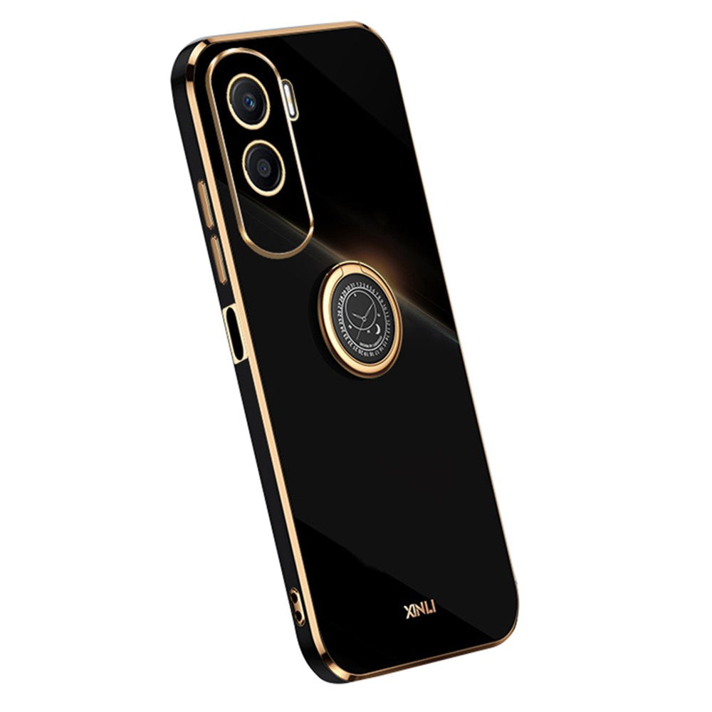 Honor X50i 5G / 90 Lite 5G Handyhülle – Galvanisierte TPU-Rückseite, kratzfest, mit Ringständer