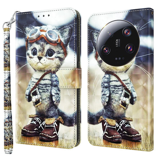Xiaomi 13 Ultra Handyhülle – 3D Pattern Printing Phone Case aus PU-Leder mit Riemen