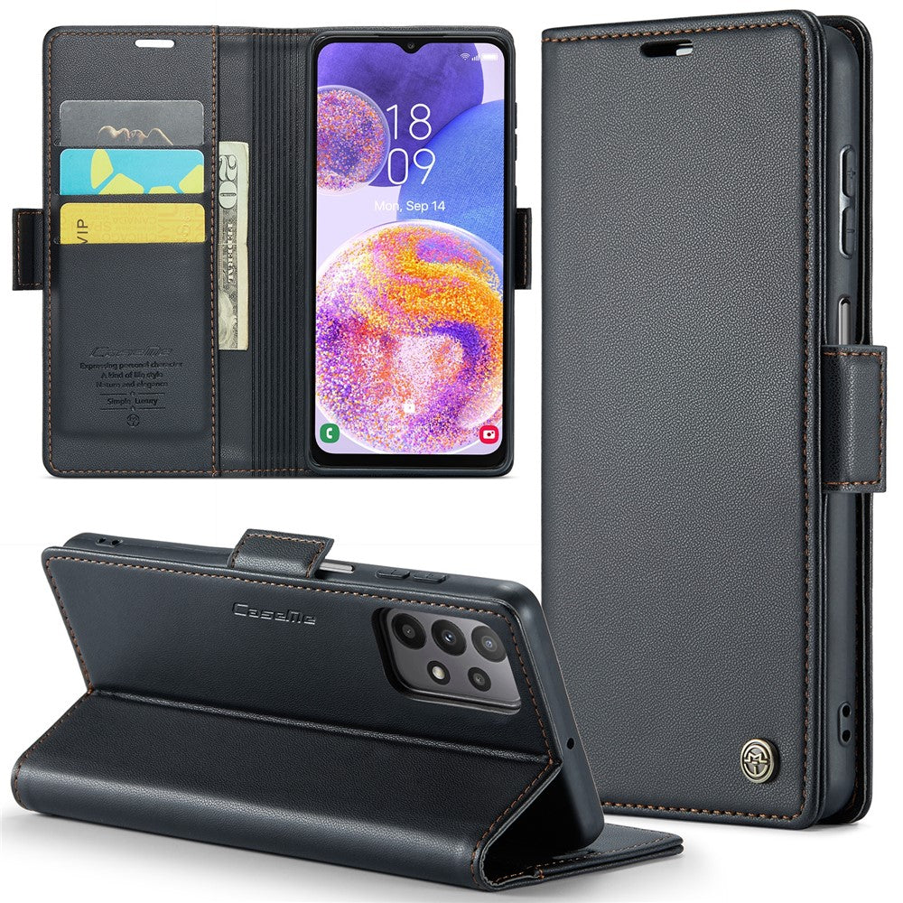 Galaxy A23 4G/5G Glänzende Wallet-Hülle – RFID-Schutz & Ständer