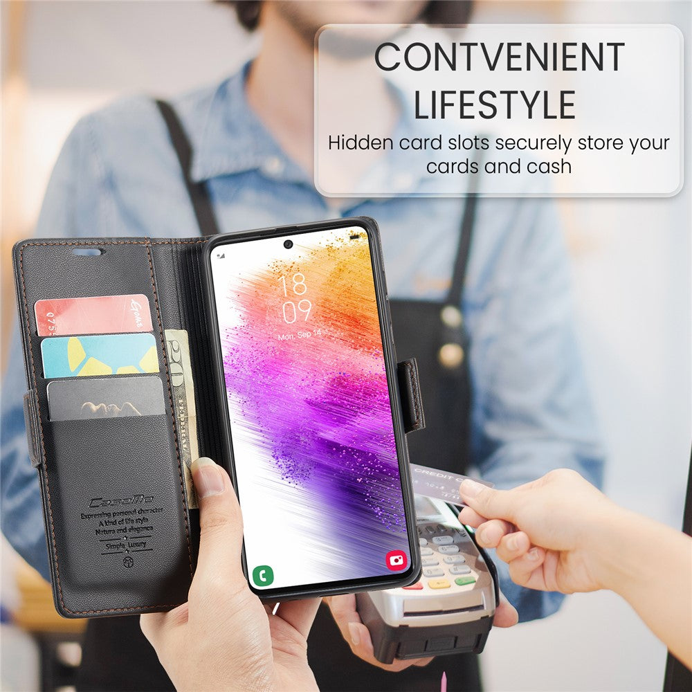 Galaxy A23 4G/5G Glänzende Wallet-Hülle – RFID-Schutz & Ständer