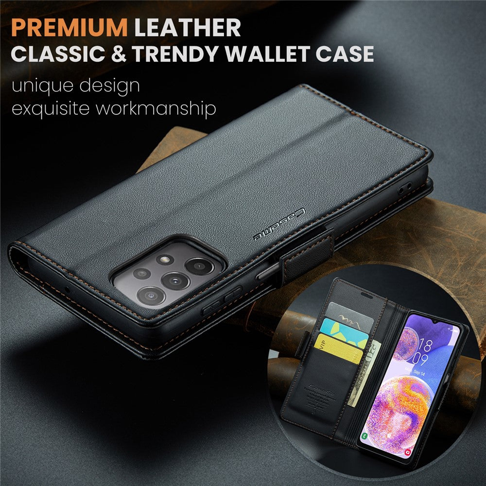 Galaxy A23 4G/5G Glänzende Wallet-Hülle – RFID-Schutz & Ständer