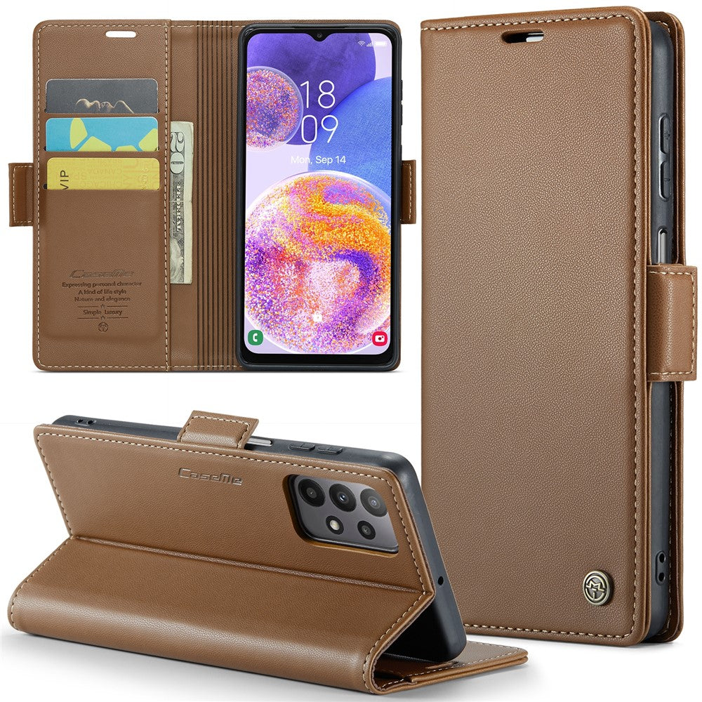 Galaxy A23 4G/5G Glänzende Wallet-Hülle – RFID-Schutz & Ständer