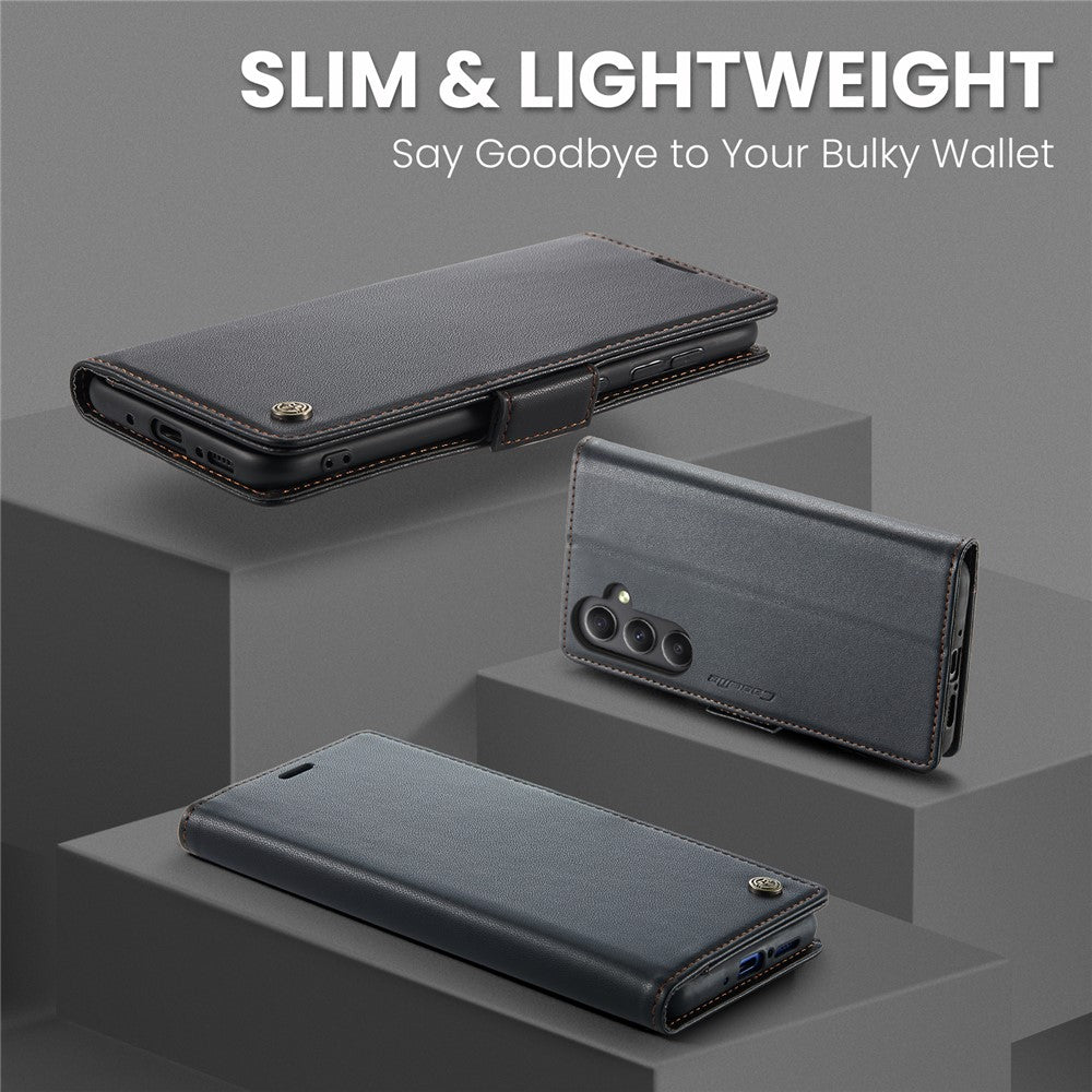 Galaxy A34 5G Glänzende Wallet-Hülle – RFID-Schutz & Ständer