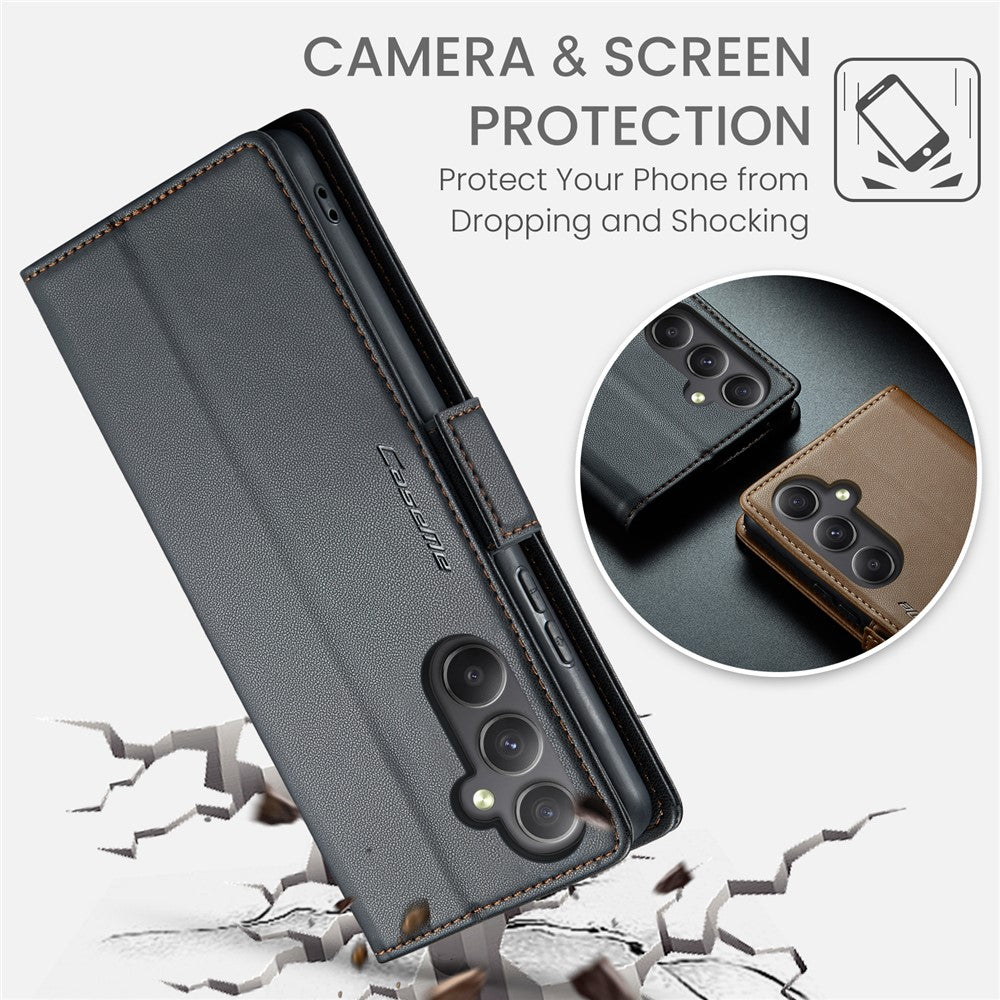 Galaxy A34 5G Glänzende Wallet-Hülle – RFID-Schutz & Ständer