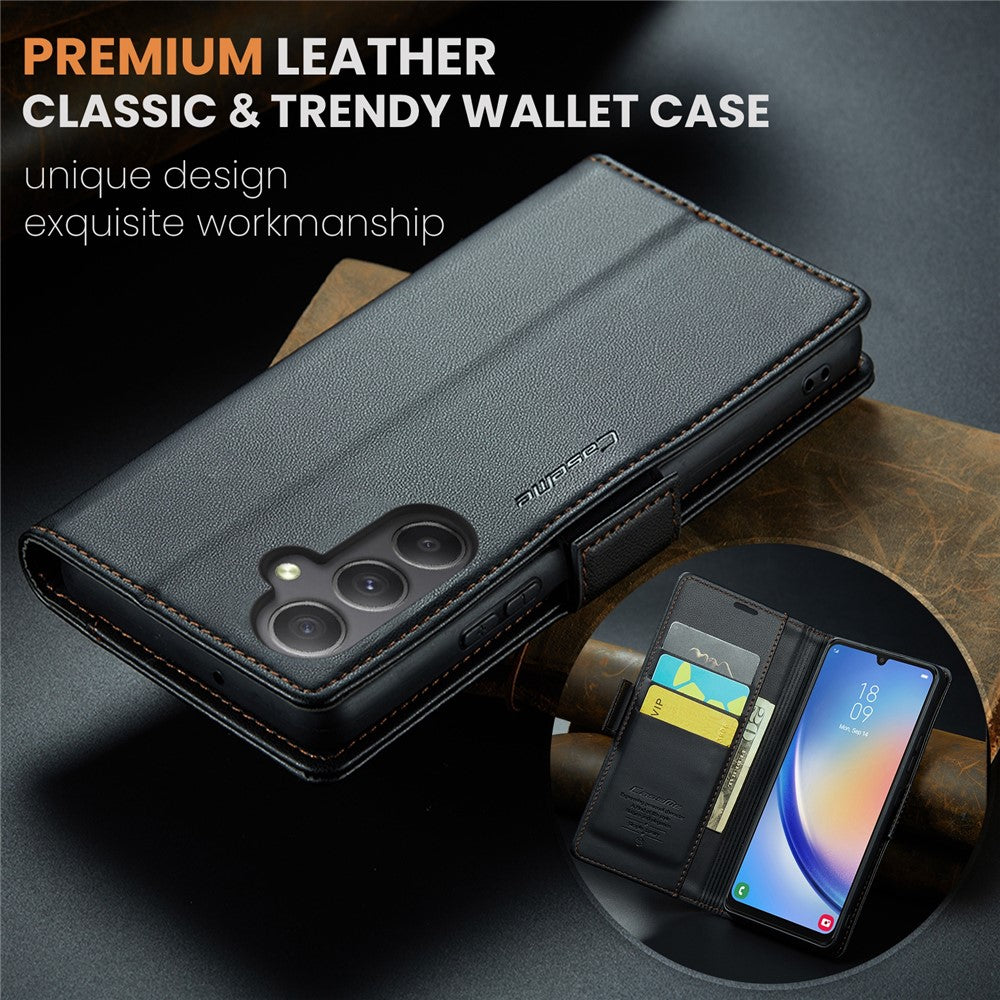 Galaxy A34 5G Glänzende Wallet-Hülle – RFID-Schutz & Ständer