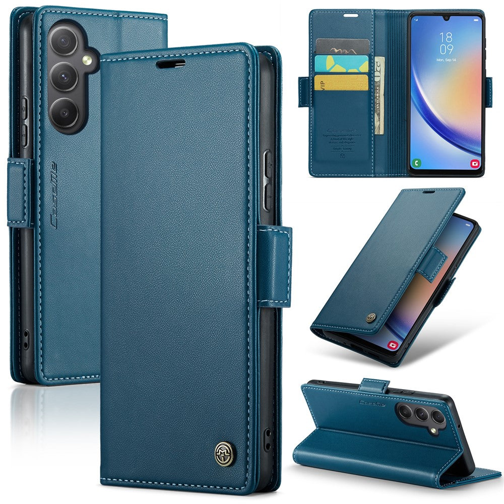 Galaxy A34 5G Glänzende Wallet-Hülle – RFID-Schutz & Ständer