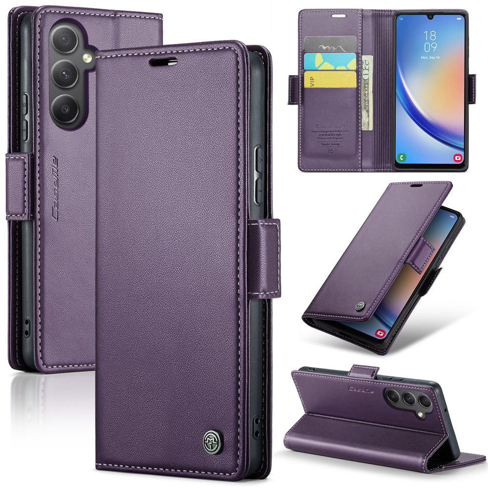 Galaxy A34 5G Glänzende Wallet-Hülle – RFID-Schutz & Ständer