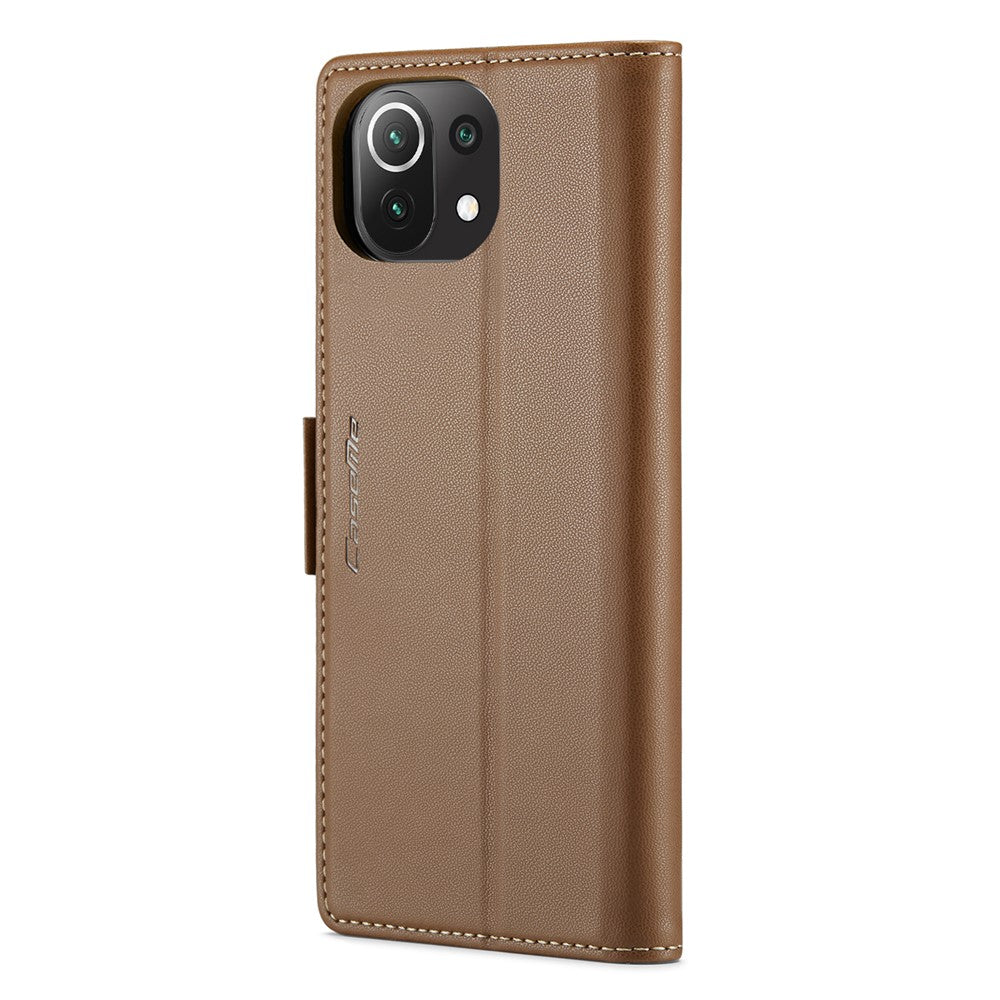 For Xiaomi Mi 11 Lite 4G / 5G / 11 Lite 5G NE Leather Case CASEME 023 RFID Blocking 3 Card Slot Mobile Cover