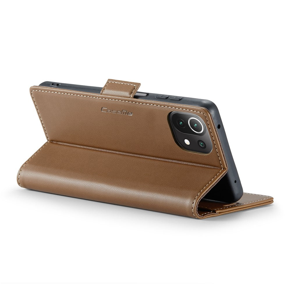 For Xiaomi Mi 11 Lite 4G / 5G / 11 Lite 5G NE Leather Case CASEME 023 RFID Blocking 3 Card Slot Mobile Cover