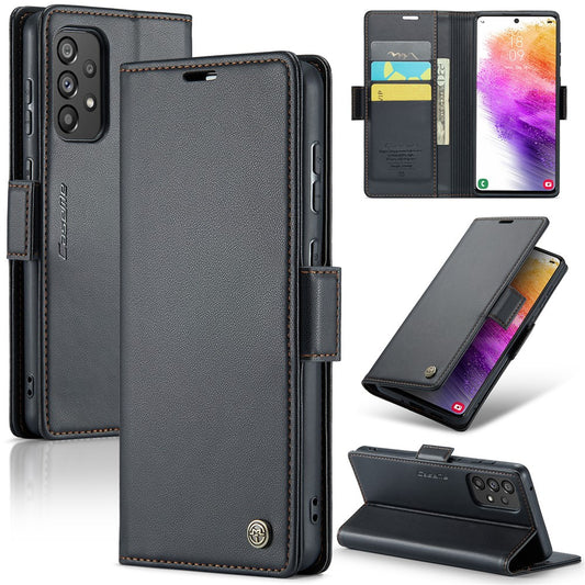 Galaxy A33 5G Glänzende Wallet-Hülle – RFID-Schutz & Ständer
