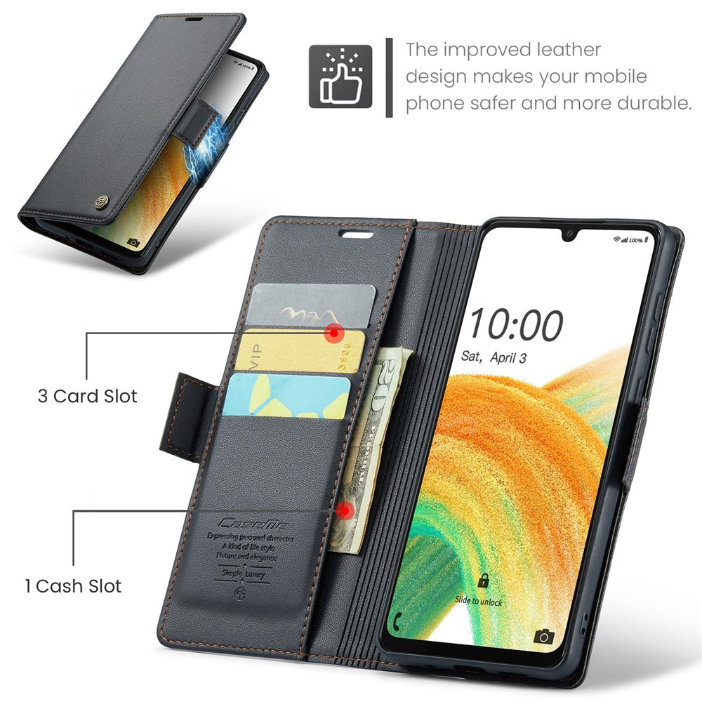 Galaxy A33 5G Glänzende Wallet-Hülle – RFID-Schutz & Ständer