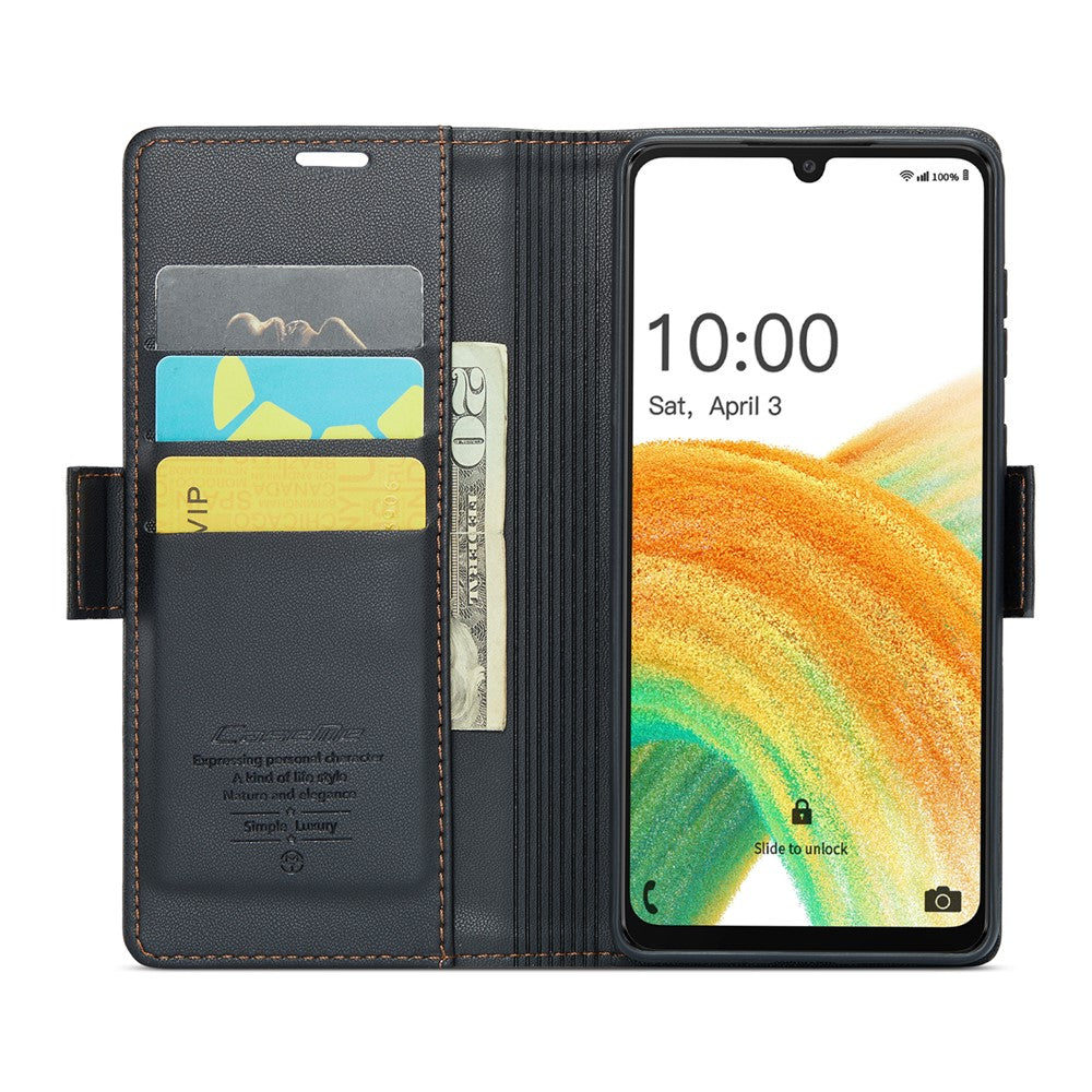 Galaxy A33 5G Glänzende Wallet-Hülle – RFID-Schutz & Ständer
