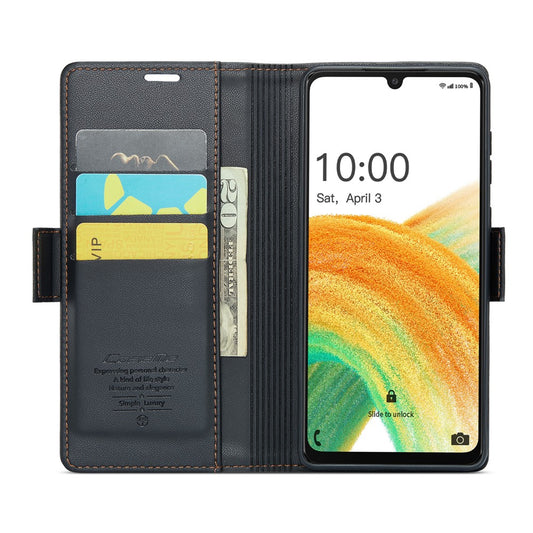 Galaxy A33 5G Glänzende Wallet-Hülle – RFID-Schutz & Ständer