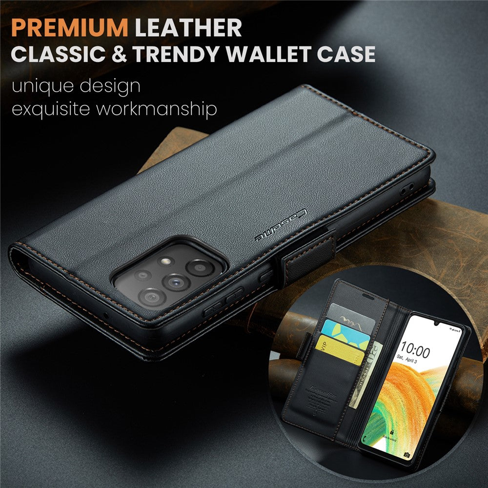 Galaxy A33 5G Glänzende Wallet-Hülle – RFID-Schutz & Ständer
