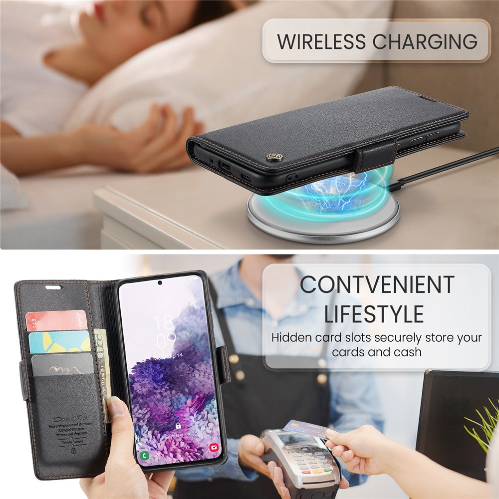Galaxy S20 4G/5G Glänzende Wallet-Hülle – RFID-Schutz & Ständer