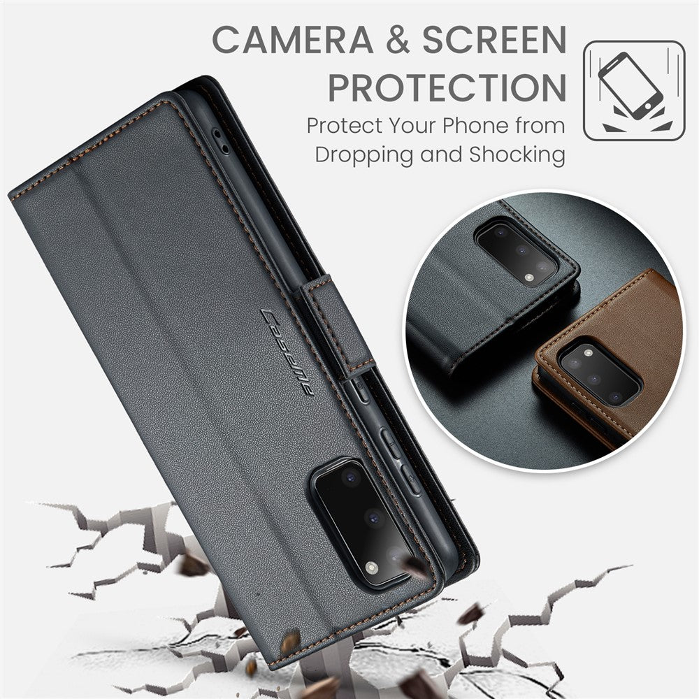 Galaxy S20 4G/5G Glänzende Wallet-Hülle – RFID-Schutz & Ständer