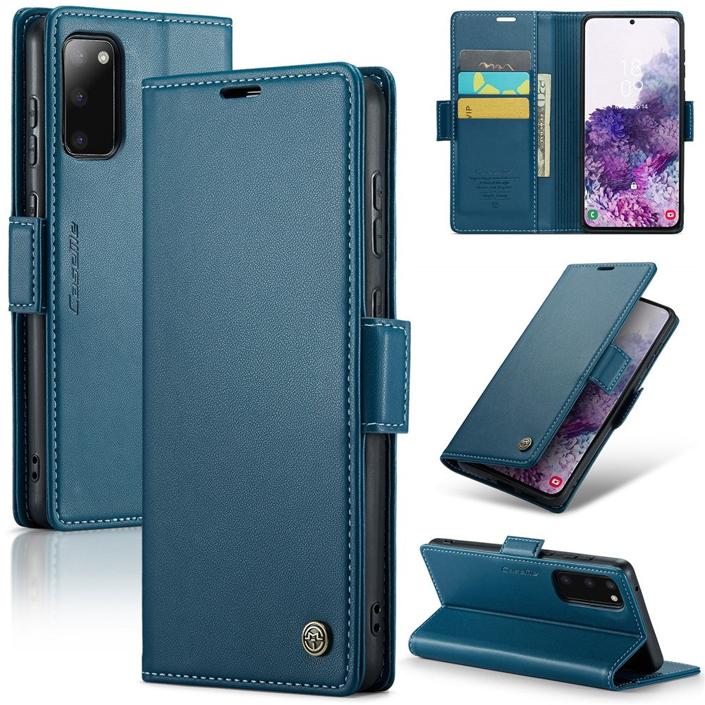 Galaxy S20 4G/5G Glänzende Wallet-Hülle – RFID-Schutz & Ständer