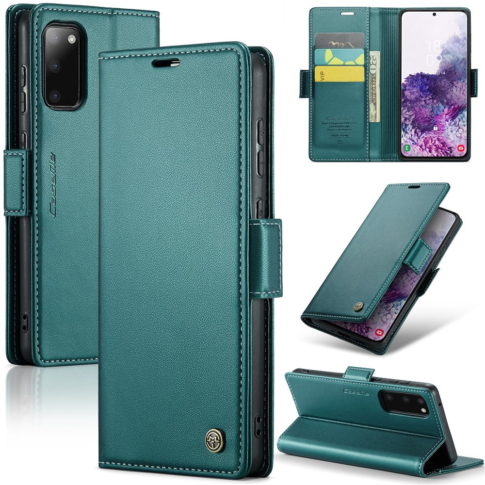 Galaxy S20 4G/5G Glänzende Wallet-Hülle – RFID-Schutz & Ständer