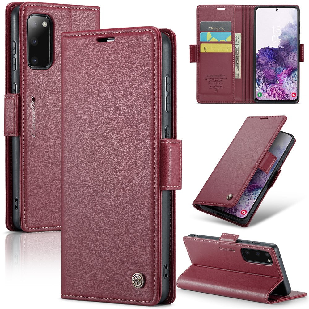 Galaxy S20 4G/5G Glänzende Wallet-Hülle – RFID-Schutz & Ständer