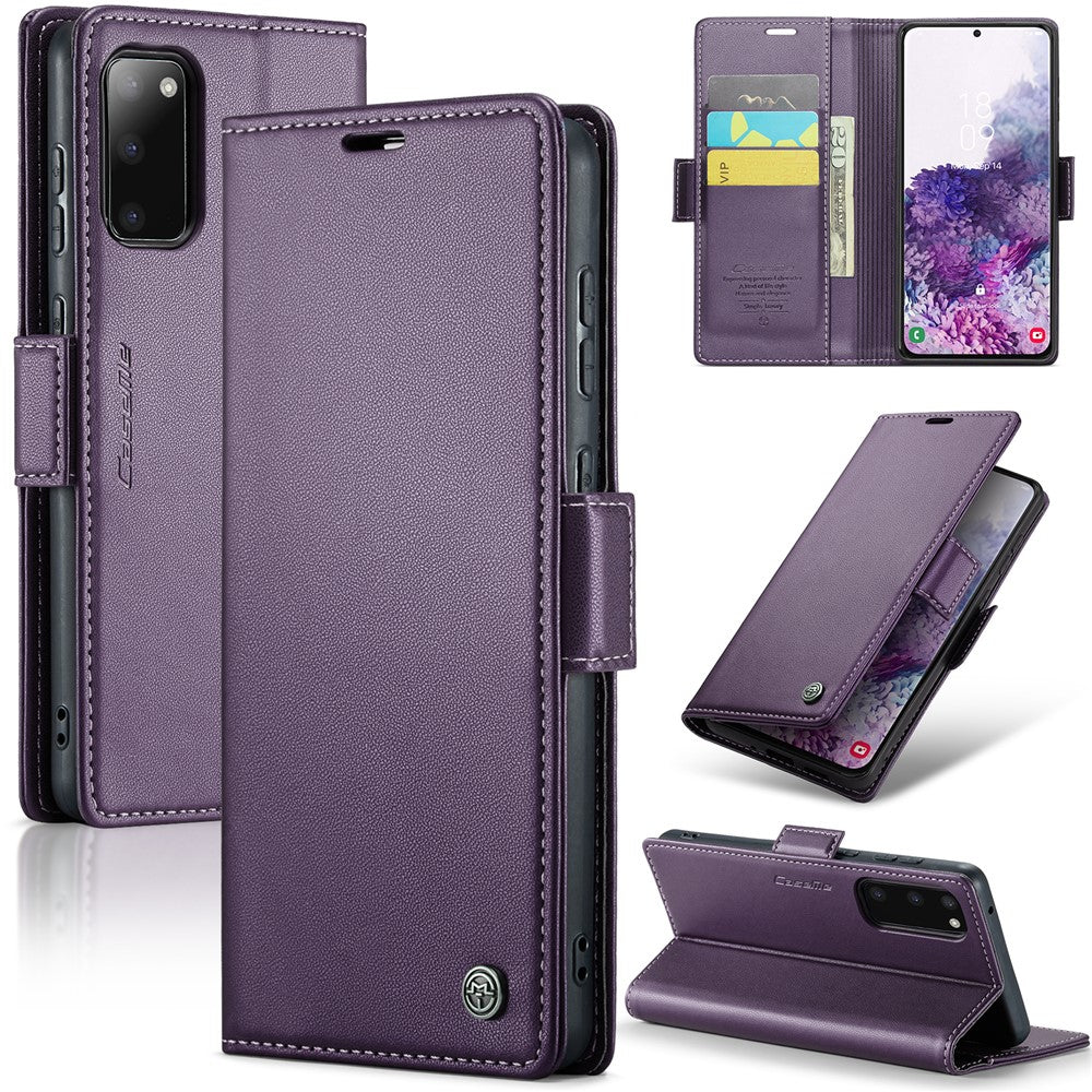 Galaxy S20 4G/5G Glänzende Wallet-Hülle – RFID-Schutz & Ständer