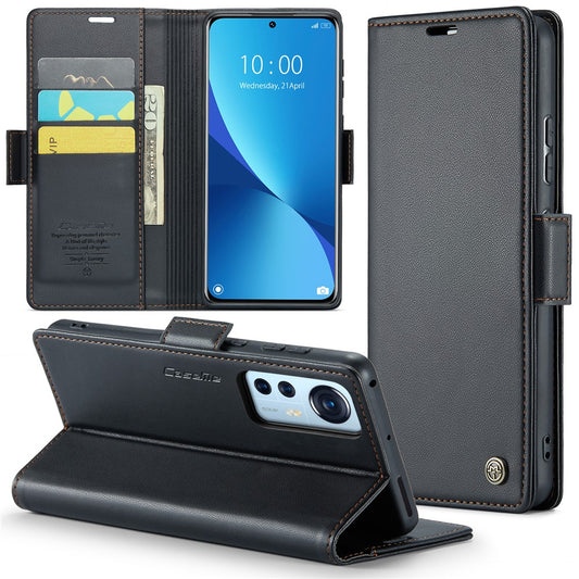 For Xiaomi 12 5G / 12X 5G / 12S 5G Leather Case CASEME 023 RFID Blocking 3 Card Slot Mobile Cover