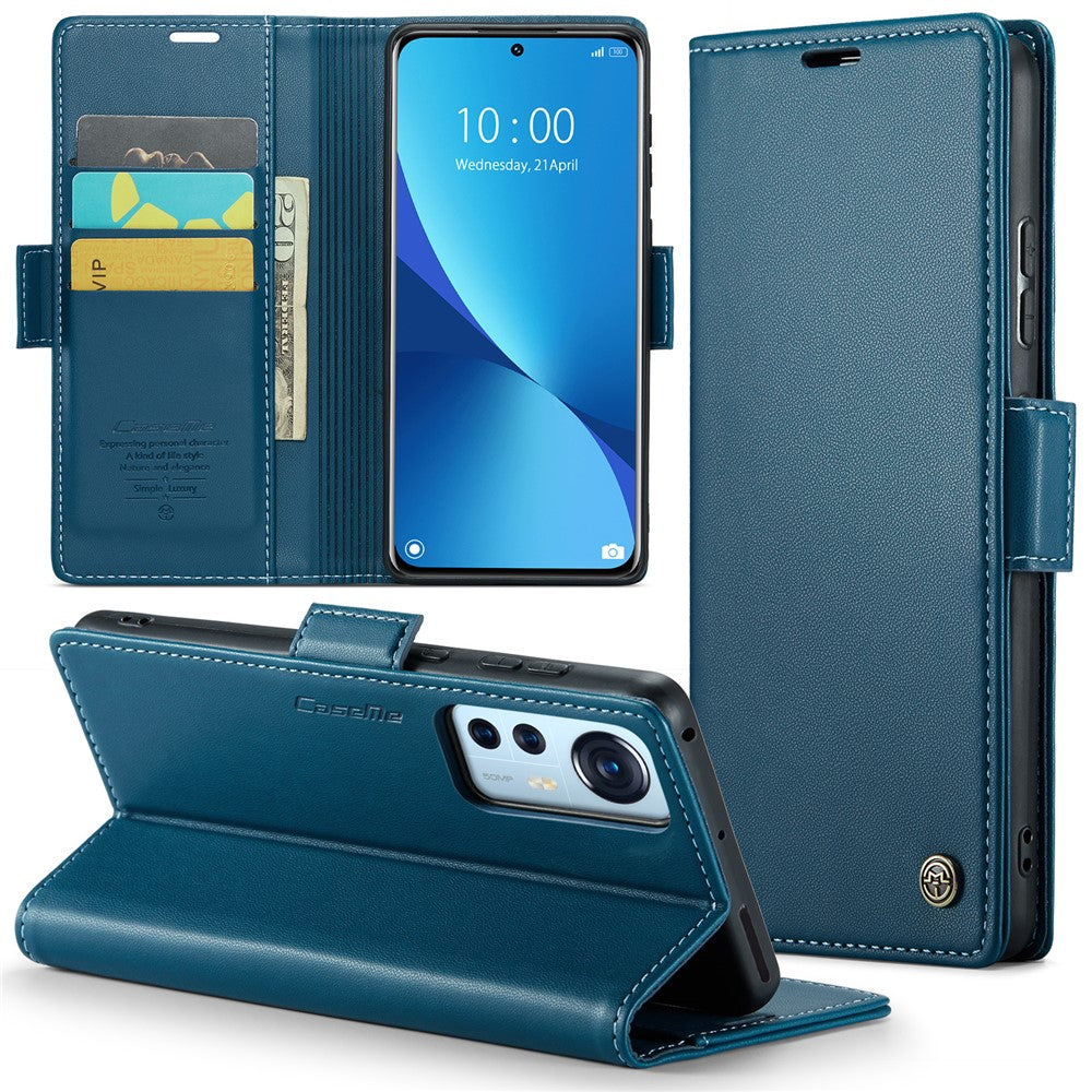 For Xiaomi 12 5G / 12X 5G / 12S 5G Leather Case CASEME 023 RFID Blocking 3 Card Slot Mobile Cover