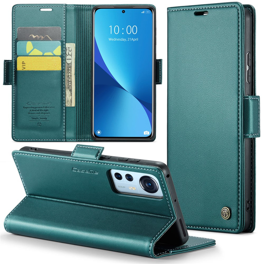 For Xiaomi 12 5G / 12X 5G / 12S 5G Leather Case CASEME 023 RFID Blocking 3 Card Slot Mobile Cover