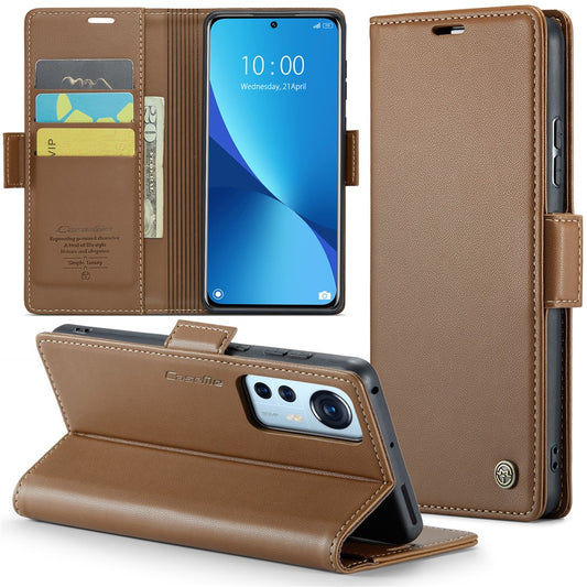 For Xiaomi 12 5G / 12X 5G / 12S 5G Leather Case CASEME 023 RFID Blocking 3 Card Slot Mobile Cover
