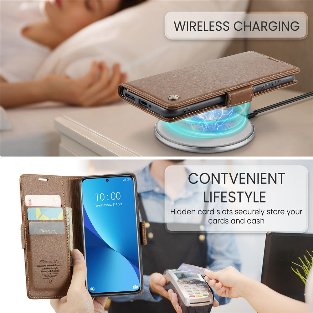For Xiaomi 12 5G / 12X 5G / 12S 5G Leather Case CASEME 023 RFID Blocking 3 Card Slot Mobile Cover