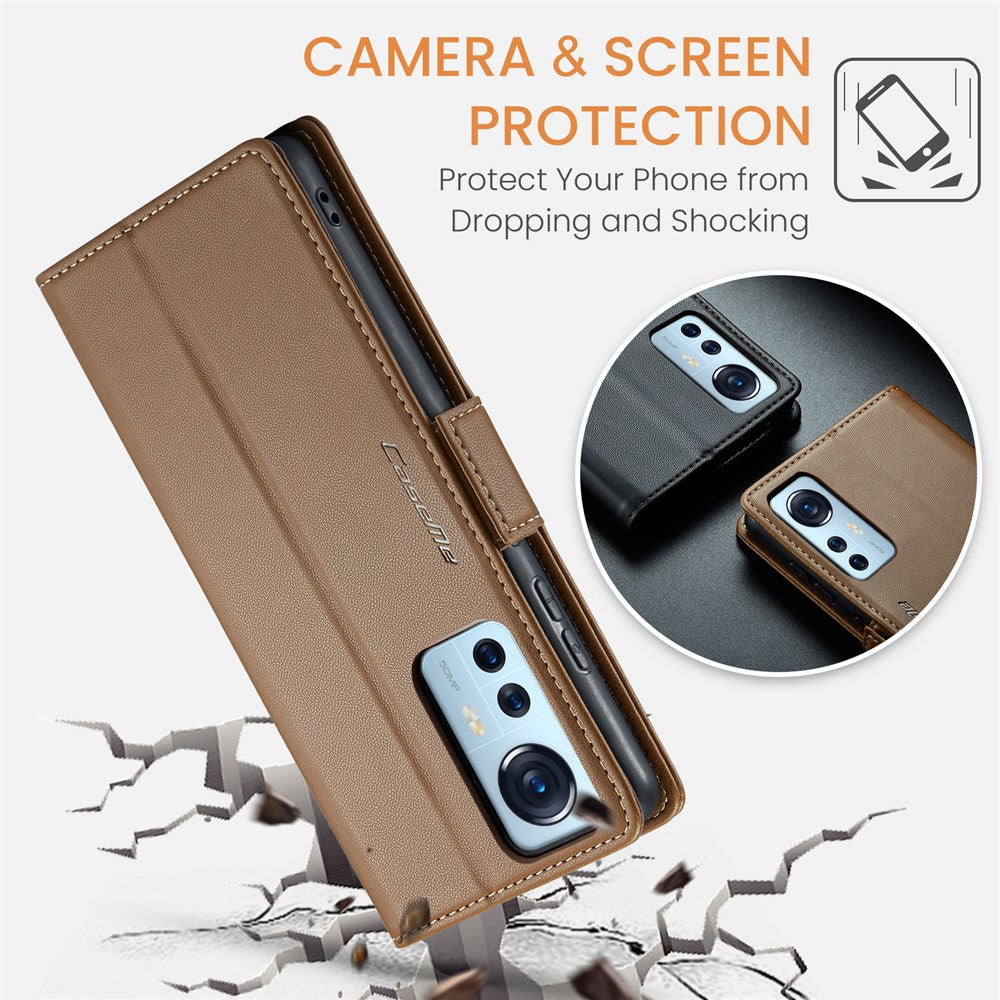 For Xiaomi 12 5G / 12X 5G / 12S 5G Leather Case CASEME 023 RFID Blocking 3 Card Slot Mobile Cover