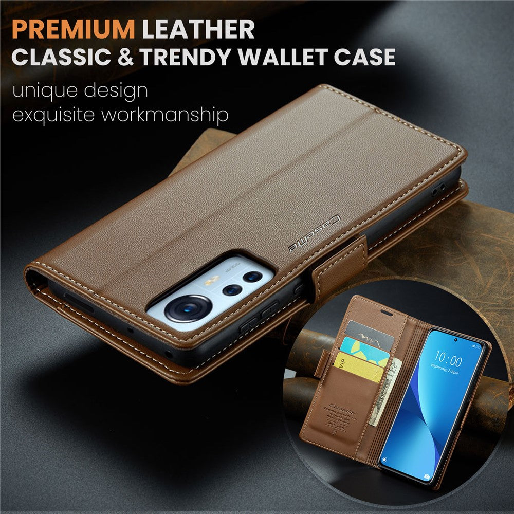 For Xiaomi 12 5G / 12X 5G / 12S 5G Leather Case CASEME 023 RFID Blocking 3 Card Slot Mobile Cover
