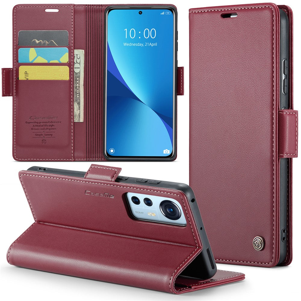 For Xiaomi 12 5G / 12X 5G / 12S 5G Leather Case CASEME 023 RFID Blocking 3 Card Slot Mobile Cover