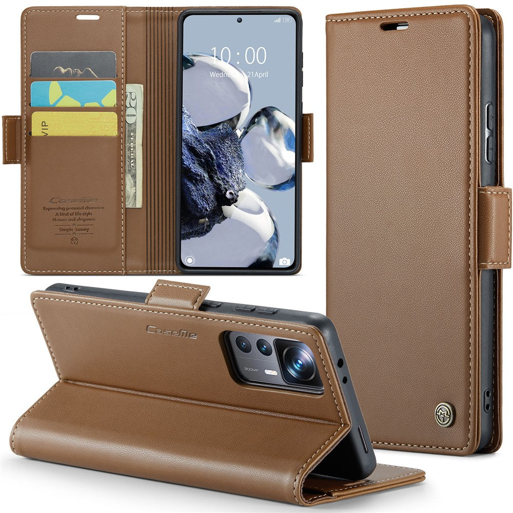 For Xiaomi 12T 5G / 12T Pro 5G / Redmi K50 Ultra Leather Case CASEME 023 RFID Blocking 3 Card Slot Mobile Cover