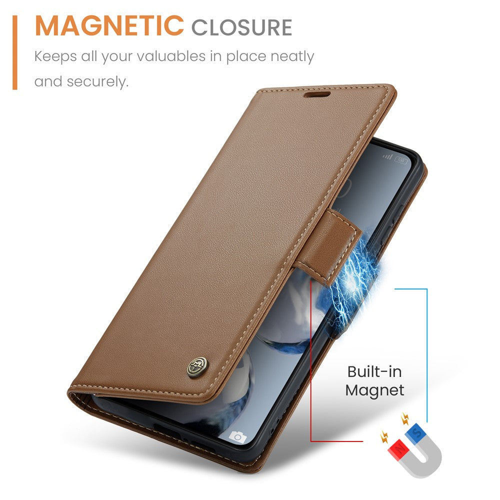 For Xiaomi 12T 5G / 12T Pro 5G / Redmi K50 Ultra Leather Case CASEME 023 RFID Blocking 3 Card Slot Mobile Cover