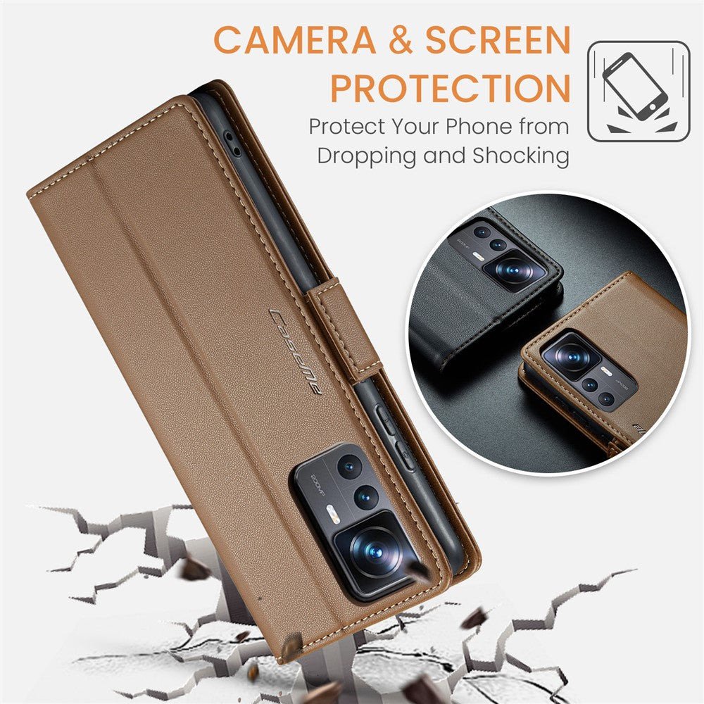 For Xiaomi 12T 5G / 12T Pro 5G / Redmi K50 Ultra Leather Case CASEME 023 RFID Blocking 3 Card Slot Mobile Cover
