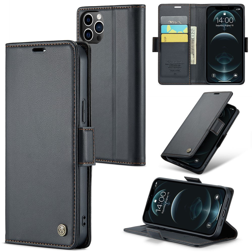 iPhone 12 Pro Max Glänzende Wallet-Hülle – RFID-Schutz & Ständer
